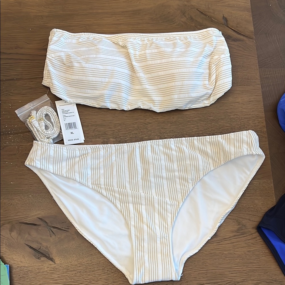 Vineyard Vines White Striped Bikini Set